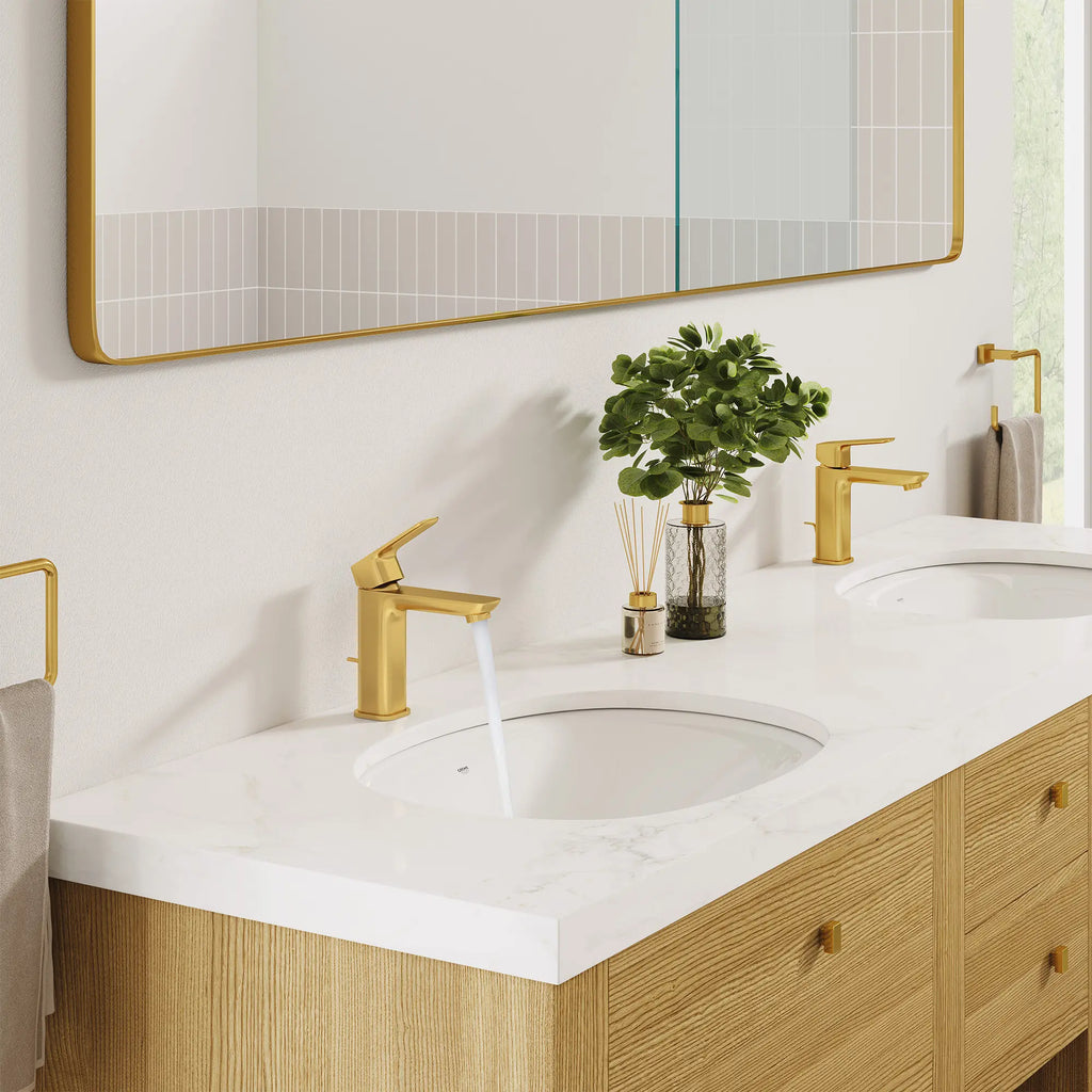 GROHE 101898GN00 Cubeo Single Hole Single Handle S-Size Bathroom Faucet, 1.2 gpm - Brushed Cool Sunrise