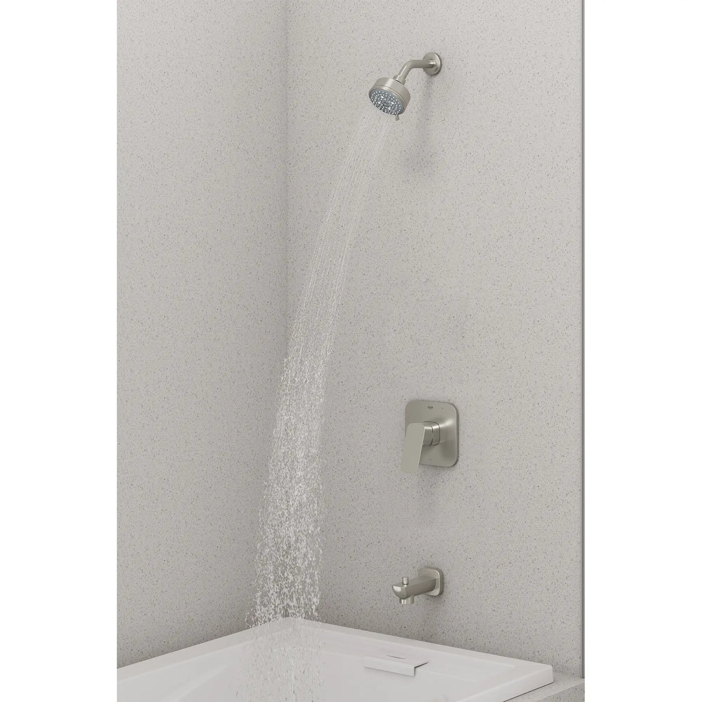 GROHE 105380EN00 Cubeo Pressure Balance Valve Tub/Shower Trim Kit - Brushed Nickel
