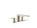 KOHLER K-27121-4-BV Parallel Deck-Mount Bath Faucet - Vibrant Brushed Bronze