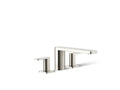 KOHLER K-27121-4-SN Parallel Deck-Mount Bath Faucet - Vibrant Polished Nickel
