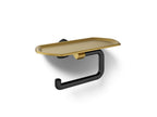 KOHLER K-27128-BMB Occasion Toilet Paper Holder With Tray - Matte Black With Brushed Moderne Brass
