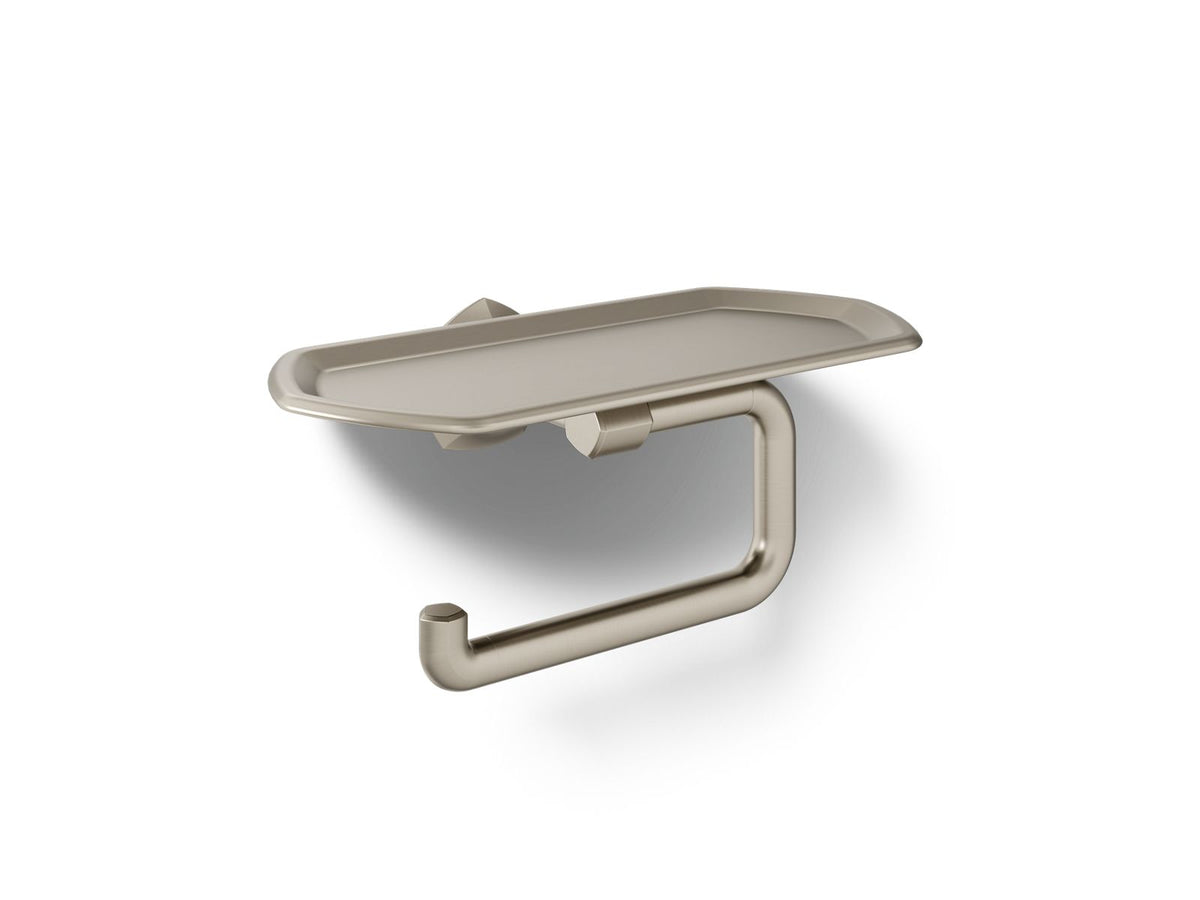 KOHLER K-27128-BN Occasion Toilet Paper Holder With Tray - Vibrant Brushed Nickel
