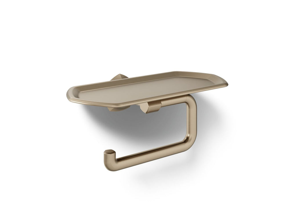 KOHLER K-27128-BV Occasion Toilet Paper Holder With Tray - Vibrant Brushed Bronze