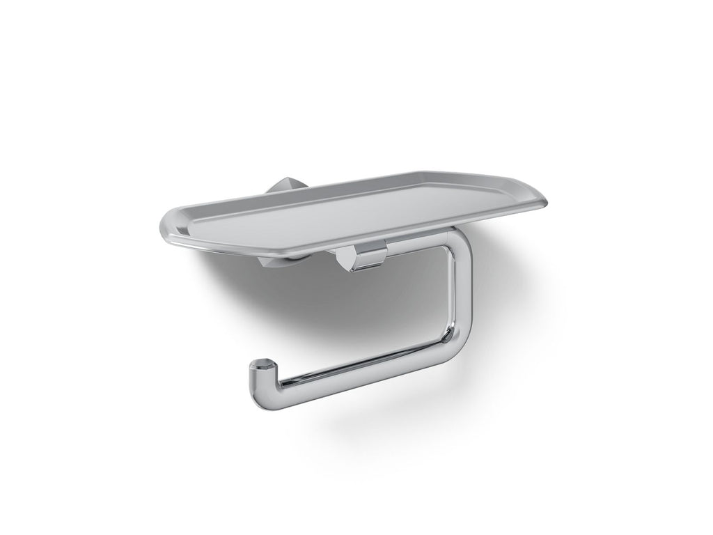 KOHLER K-27128-CP Occasion Toilet Paper Holder With Tray - Polished Chrome