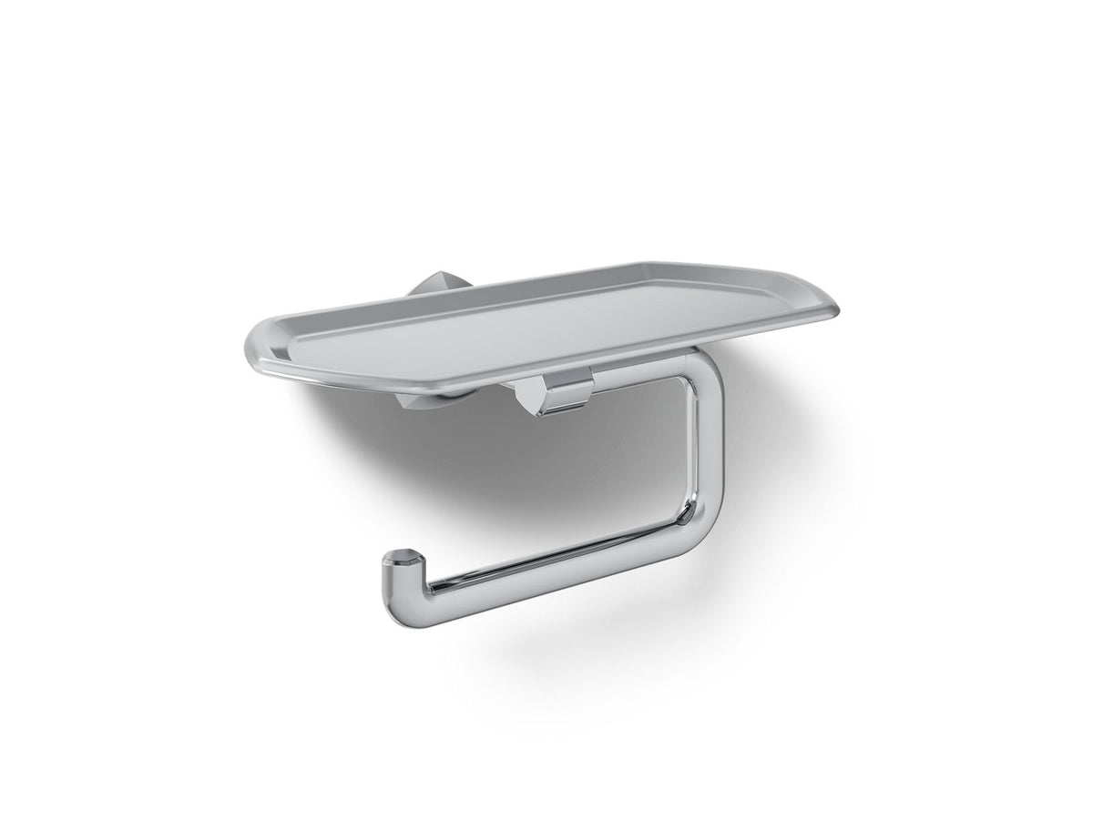 KOHLER K-27128-CP Occasion Toilet Paper Holder With Tray - Polished Chrome