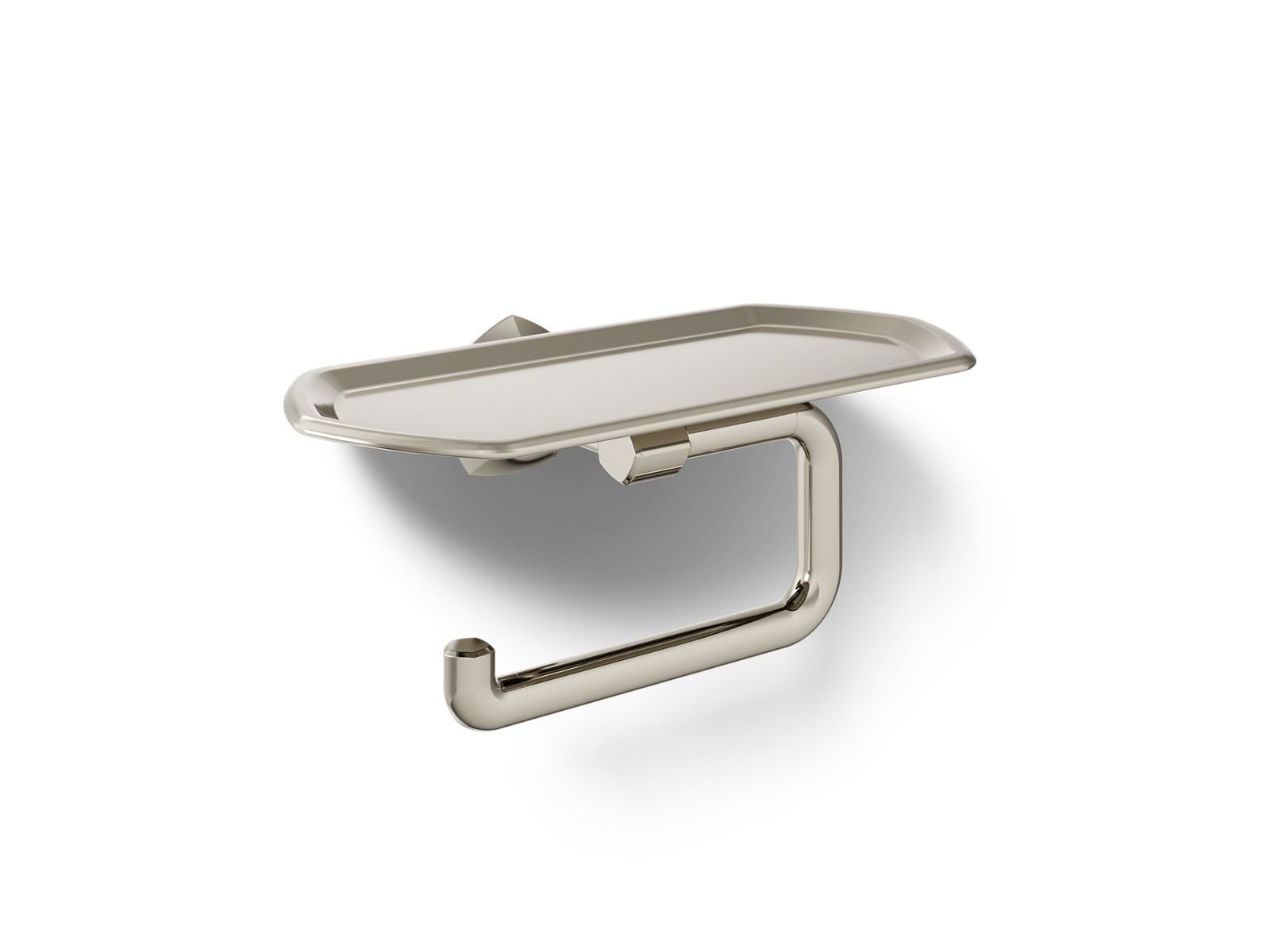 KOHLER K-27128-SN Occasion Toilet Paper Holder With Tray - Vibrant Polished Nickel