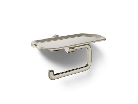 KOHLER K-27128-SN Occasion Toilet paper holder with tray - Vibrant Polished Nickel
