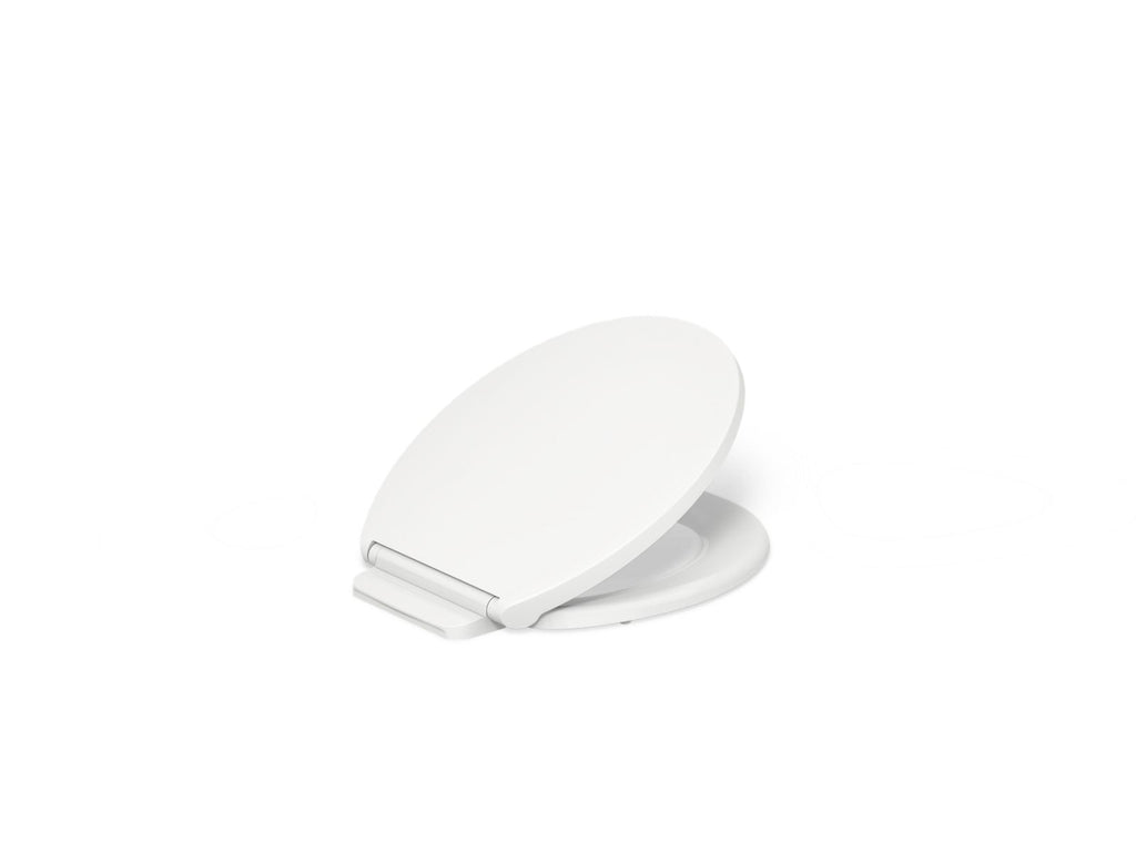 KOHLER K-27332-0 Glissade Readylatch Quiet-Close Round-Front Toilet Seat - White