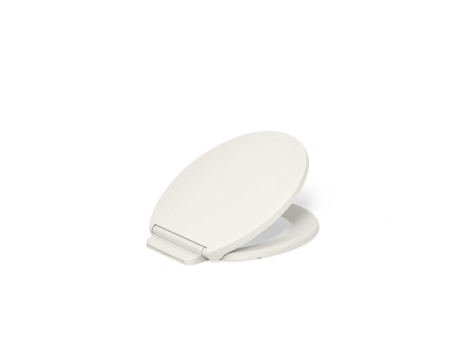 KOHLER K-27332-96 Glissade Readylatch Quiet-Close Round-Front Toilet Seat - Biscuit