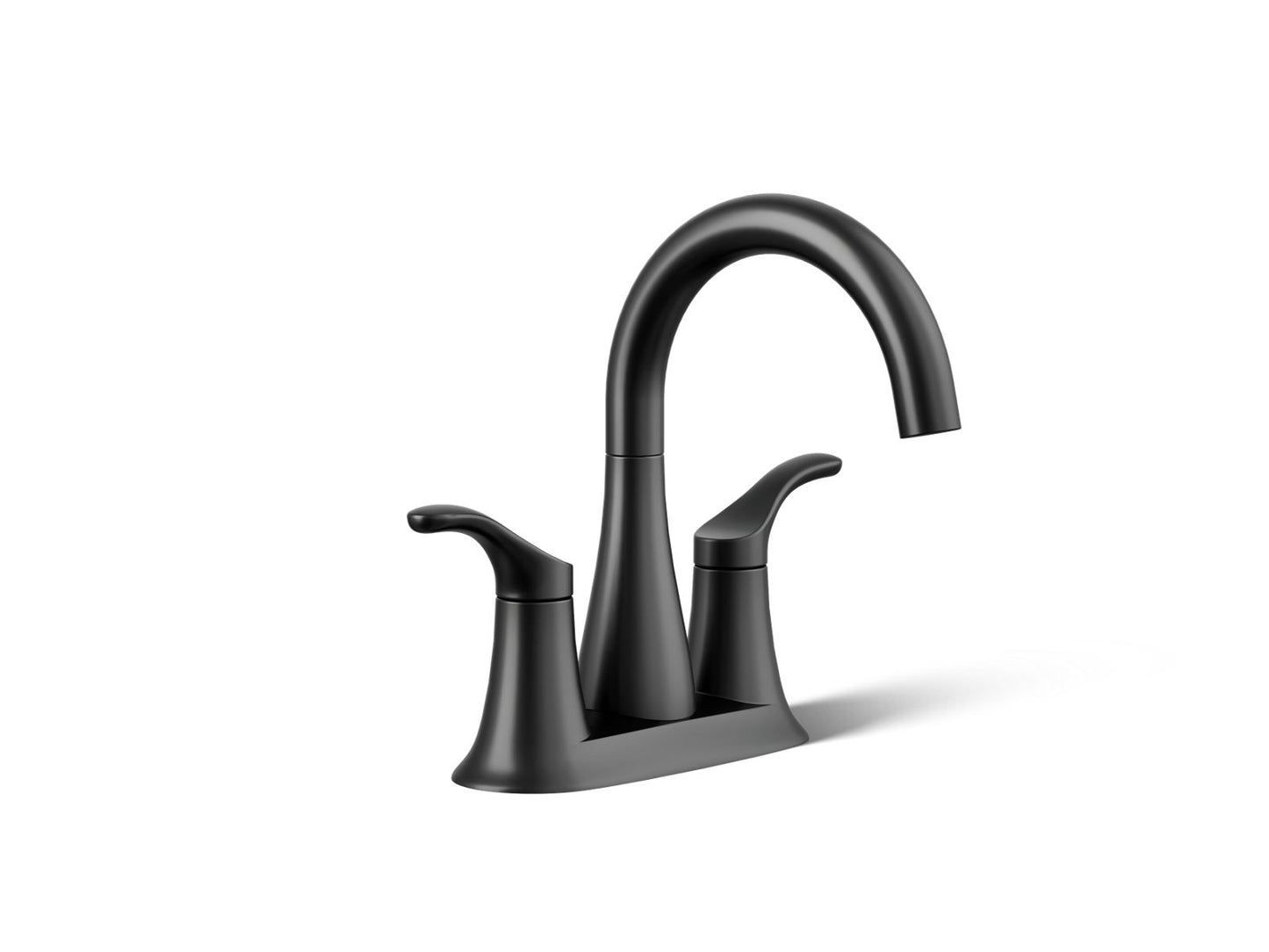 KOHLER K-27388-4-BL Simplice Centerset Bathroom Sink Faucet, 1.2 Gpm In Matte Black