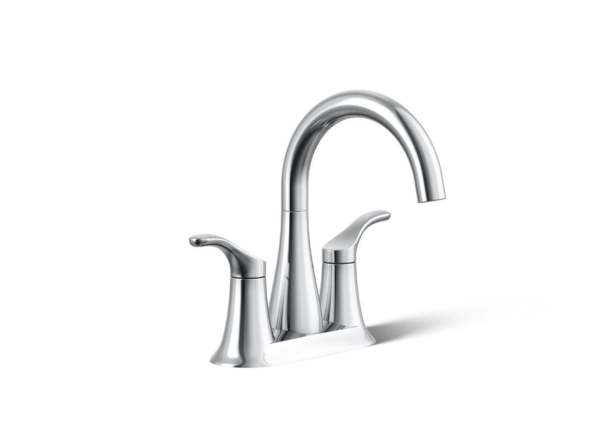 KOHLER K-27388-4N-CP Simplice Centerset Bathroom Sink Faucet, 0.5 Gpm - Polished Chrome
