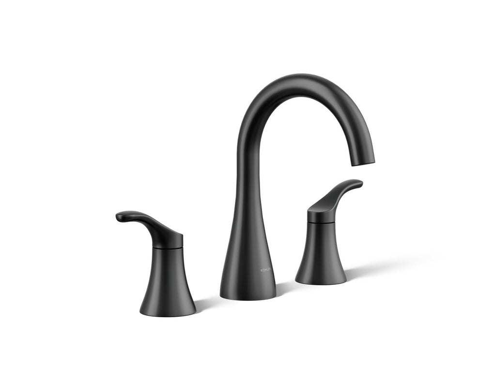 KOHLER K-27390-4N-BL Simplice Widespread Bathroom Sink Faucet, 0.5 Gpm - Matte Black