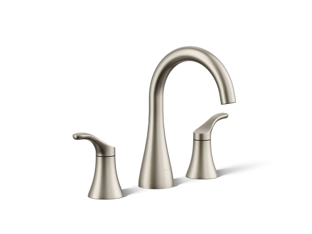 KOHLER K-27390-4N-BN Simplice Widespread Bathroom Sink Faucet, 0.5 Gpm - Vibrant Brushed Nickel