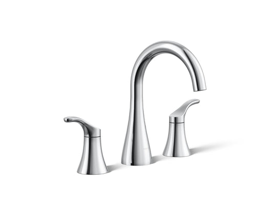 KOHLER K-27390-4N-CP Simplice Widespread Bathroom Sink Faucet, 0.5 Gpm In Polished Chrome