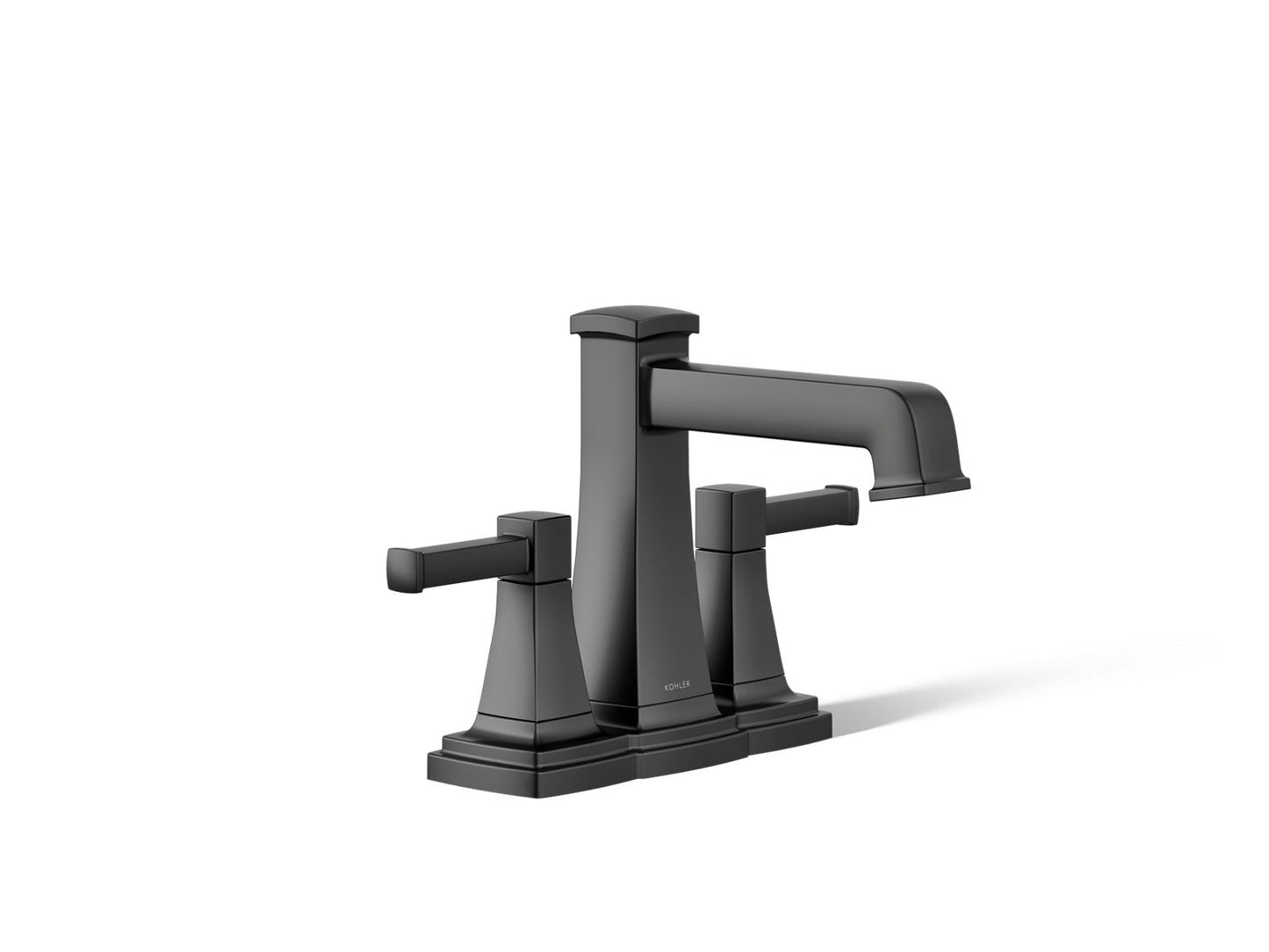 KOHLER K-27398-4-BL Riff Centerset Bathroom Sink Faucet, 1.2 Gpm In Matte Black