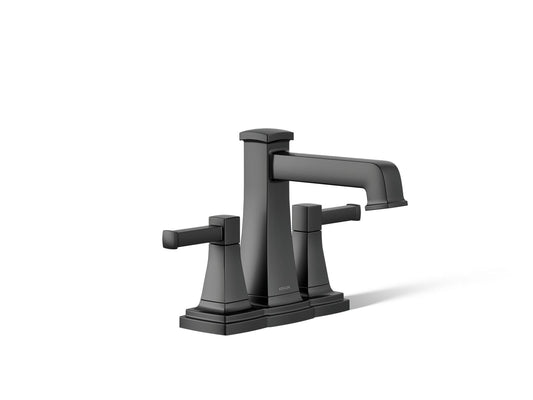 KOHLER K-27398-4N-BL Riff Centerset Bathroom Sink Faucet, 0.5 Gpm In Matte Black