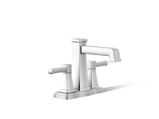 KOHLER K-27398-4-CP Riff Centerset Bathroom Sink Faucet, 1.2 Gpm In Polished Chrome