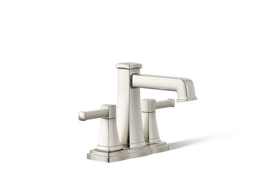 KOHLER K-27398-4-SN Riff Centerset Bathroom Sink Faucet, 1.2 Gpm In Vibrant Polished Nickel