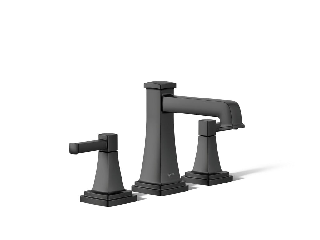 KOHLER K-27399-4-BL Riff Widespread Bathroom Sink Faucet, 1.2 Gpm - Matte Black