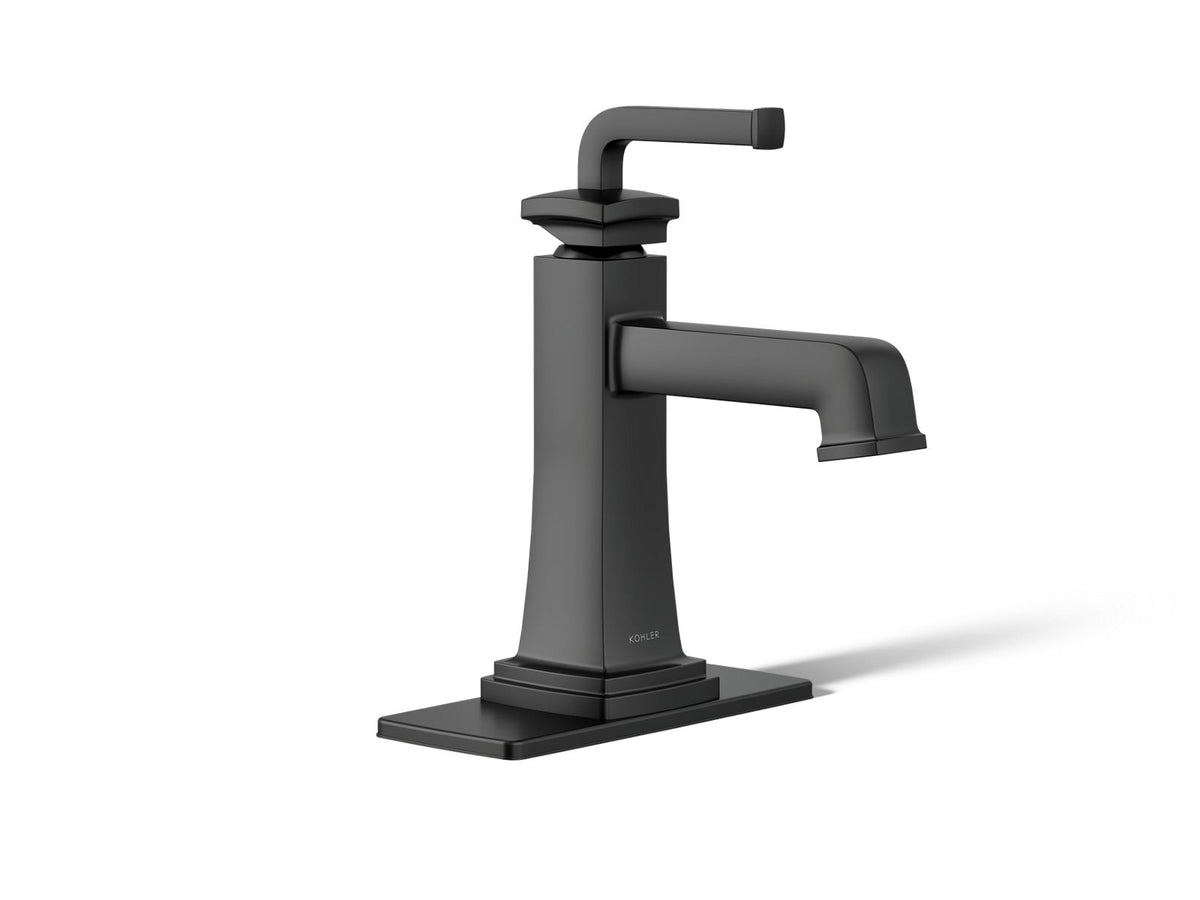 KOHLER K-27400-4-BL Riff Single-Handle Bathroom Sink Faucet, 1.2 Gpm - Matte Black