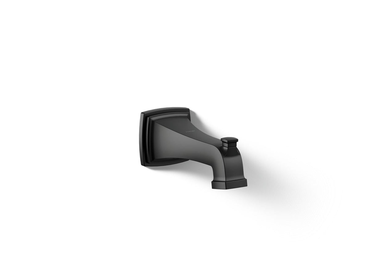 KOHLER K-27406-BL Riff Wall-Mount Bath Spout With Diverter - Matte Black