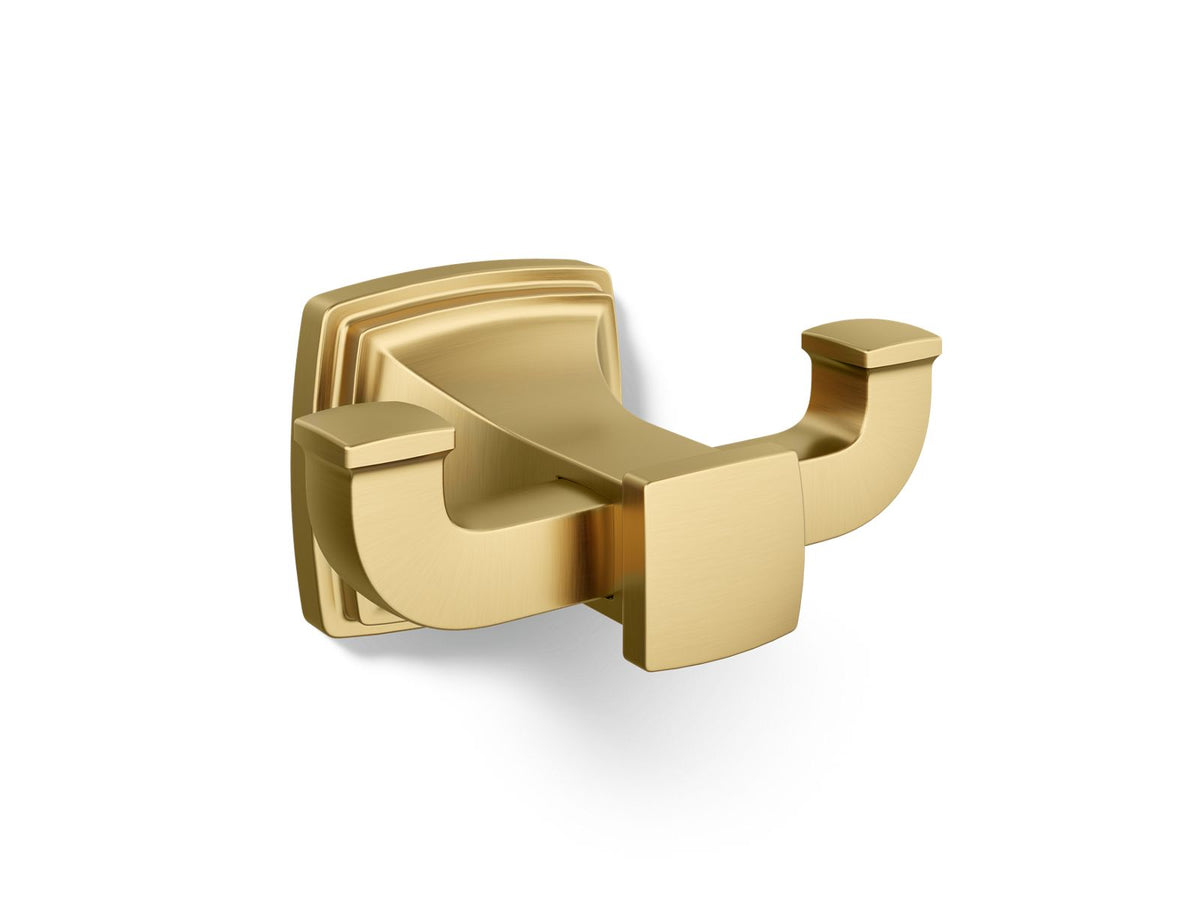 KOHLER K-27411-2MB Riff Double Robe Hook - Vibrant Brushed Moderne Brass