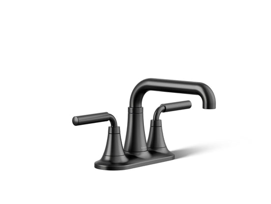 KOHLER K-27414-4-BL Tone Centerset Bathroom Sink Faucet, 1.2 Gpm In Matte Black