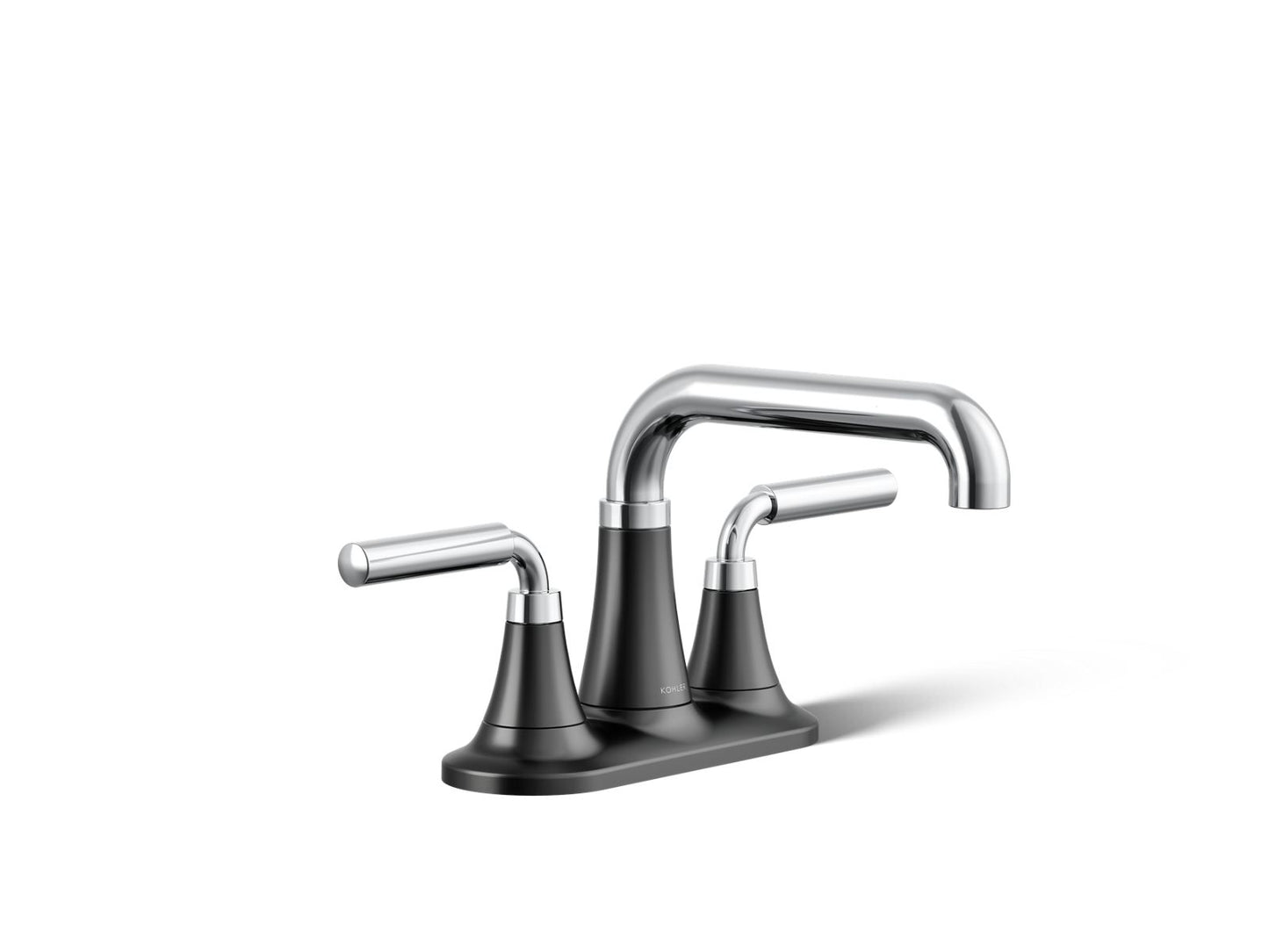 KOHLER K-27414-4-CBL Tone Centerset Bathroom Sink Faucet, 1.2 Gpm In Polished Chrome with Matte Black