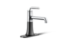 KOHLER K-27415-4N-CBL Tone Single-Handle Bathroom Sink Faucet, 0.5 Gpm In Polished Chrome with Matte Black