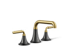 KOHLER K-27416-4N-BMB Tone Widespread Bathroom Sink Faucet, 0.5 Gpm - Matte Black With Brushed Moderne Brass