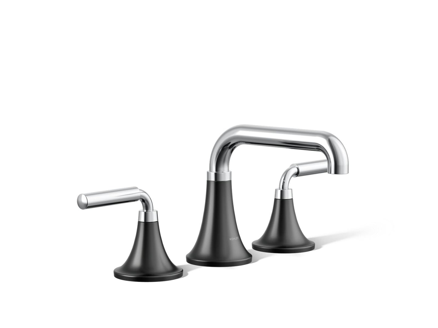 KOHLER K-27416-4-CBL Tone Widespread Bathroom Sink Faucet, 1.2 Gpm In Polished Chrome with Matte Black