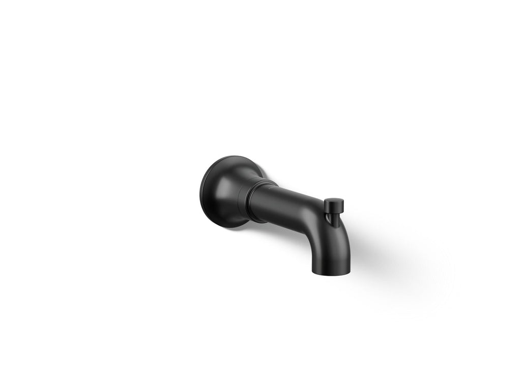 KOHLER K-27422-BL Tone Wall-Mount Bath Spout With Diverter - Matte Black