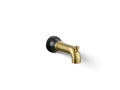 KOHLER K-27422-BMB Tone Wall-Mount Bath Spout With Diverter - Matte Black With Brushed Moderne Brass