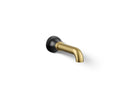 KOHLER K-27423-BMB Tone Wall-Mount Bath Spout - Matte Black With Brushed Moderne Brass