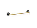 KOHLER K-27425-BMB Tone 18" Towel Bar - Matte Black With Brushed Moderne Brass