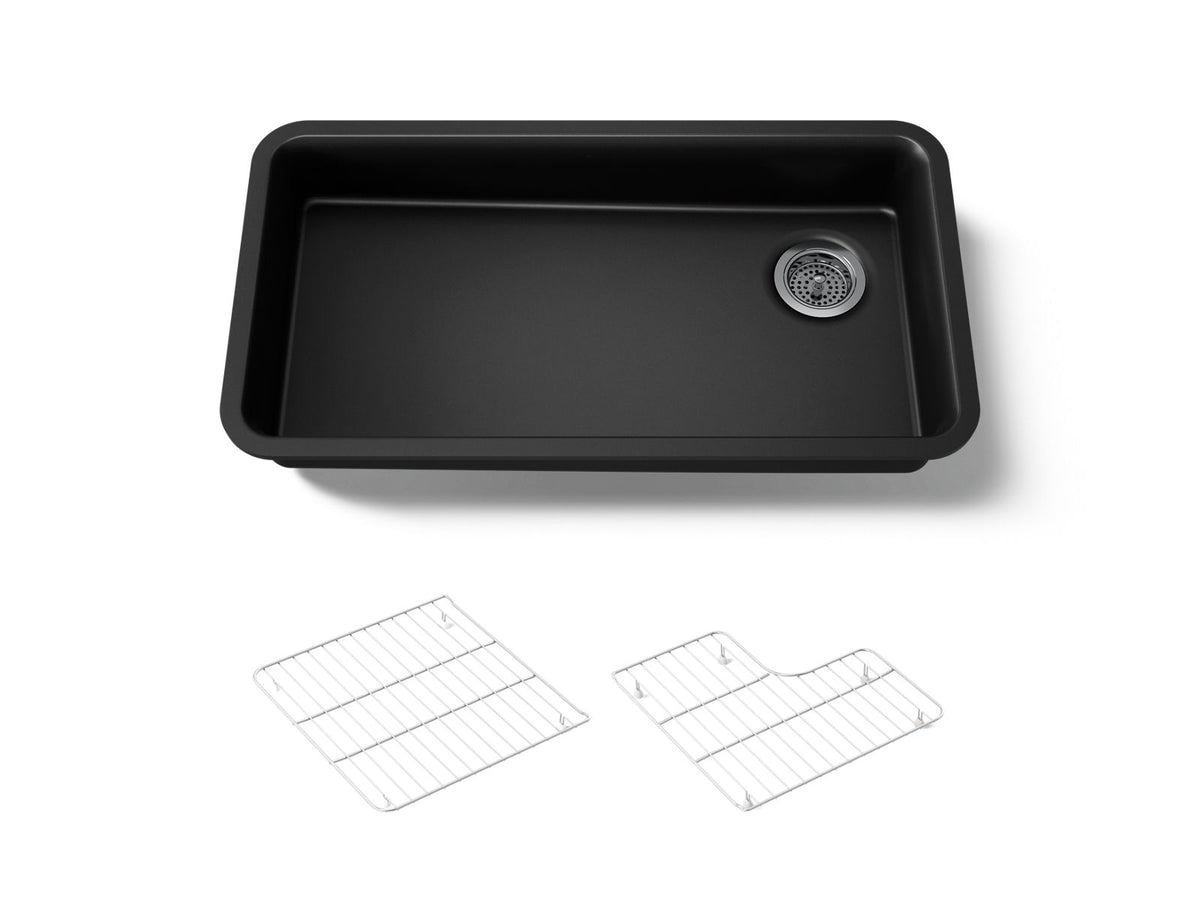KOHLER K-27785-CM1 Cairn 33" Undermount Single-Bowl Kitchen Sink - Matte Black