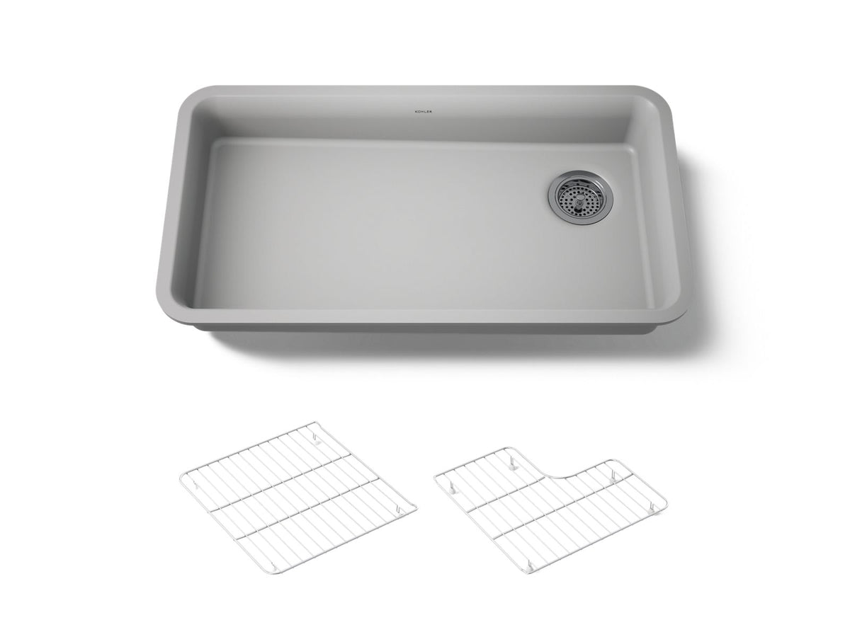 KOHLER K-27785-CM4 Cairn 33" Undermount Single-Bowl Kitchen Sink - Matte Grey