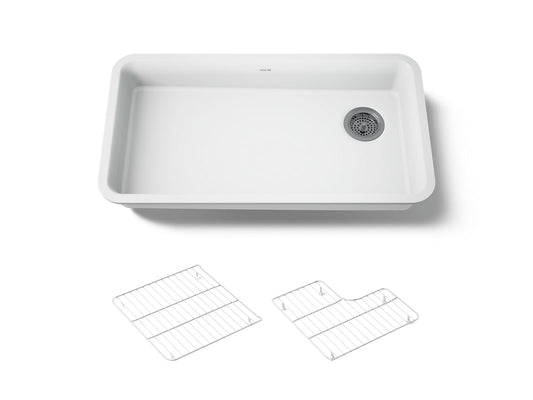 KOHLER K-27785-CM6 Cairn 33" undermount single-bowl kitchen sink - Matte White