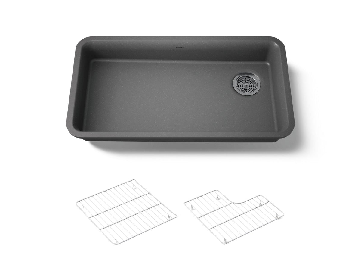 KOHLER K-27785-CM7 Cairn 33" Undermount Single-Bowl Kitchen Sink - Matte Graphite