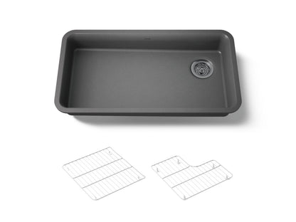 KOHLER K-27785-CM7 Cairn 33" undermount single-bowl kitchen sink - Matte Graphite