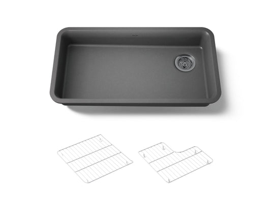 KOHLER K-27785-CM7 Cairn 33" undermount single-bowl kitchen sink - Matte Graphite