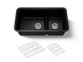 KOHLER K-27786-CM1 Cairn Smart Divide 33-1/2" Undermount Double-Bowl Kitchen Sink - Matte Black