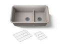KOHLER K-27786-CM3 Cairn Smart Divide 33-1/2" Undermount Double-Bowl Kitchen Sink - Matte Taupe