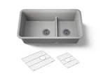 KOHLER K-27786-CM4 Cairn Smart Divide 33-1/2" Undermount Double-Bowl Kitchen Sink - Matte Grey