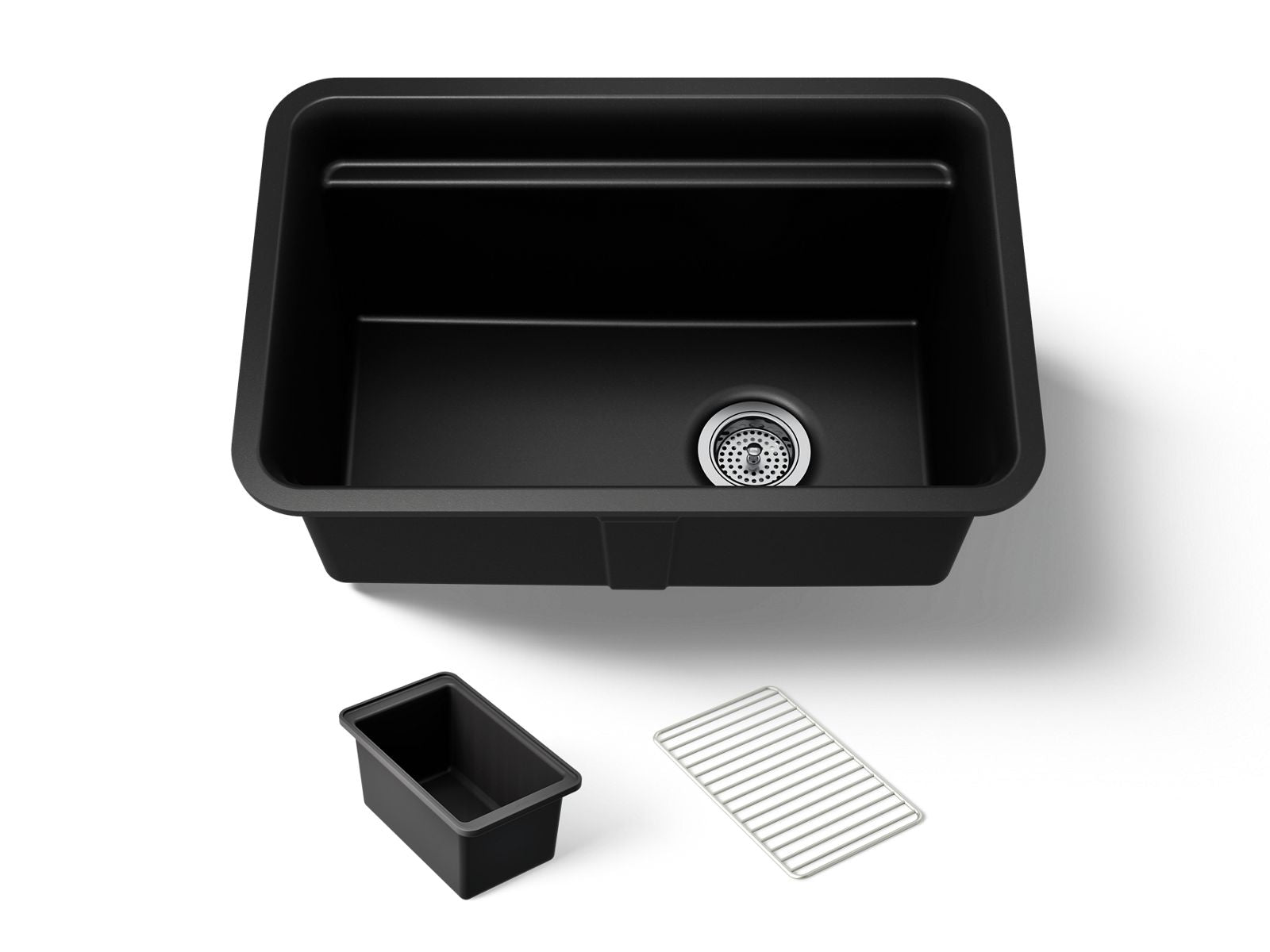 KOHLER K-27787-CM1 Cairn 27-1/2" Undermount Single-Bowl Utility Sink - Matte Black