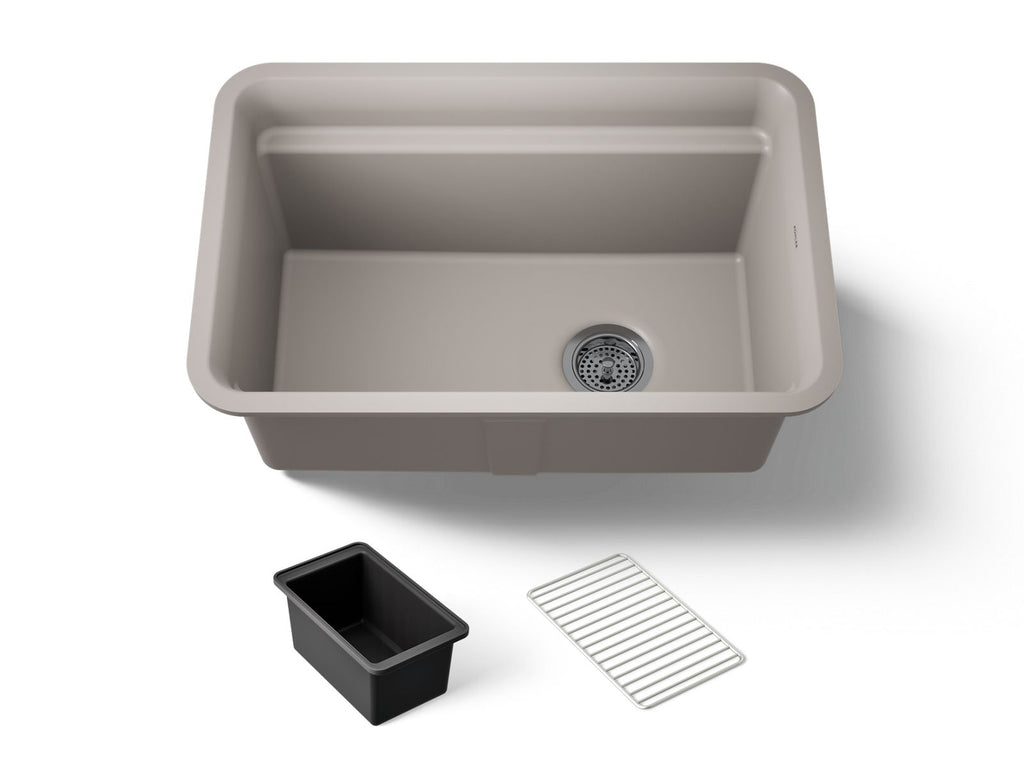KOHLER K-27787-CM3 Cairn 27-1/2" Undermount Single-Bowl Utility Sink - Matte Taupe
