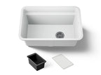 KOHLER K-27787-CM6 Cairn 27-1/2" Undermount Single-Bowl Utility Sink - Matte White
