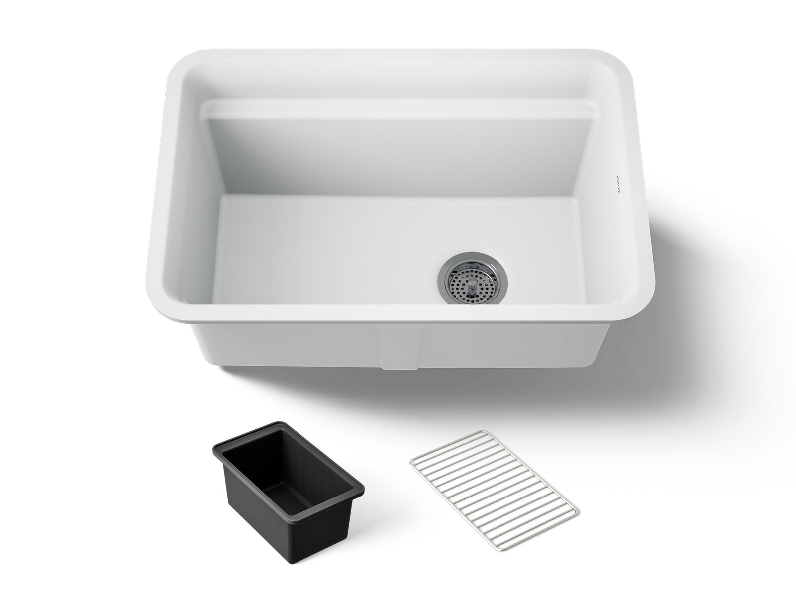 KOHLER K-27787-CM6 Cairn 27-1/2" Undermount Single-Bowl Utility Sink - Matte White