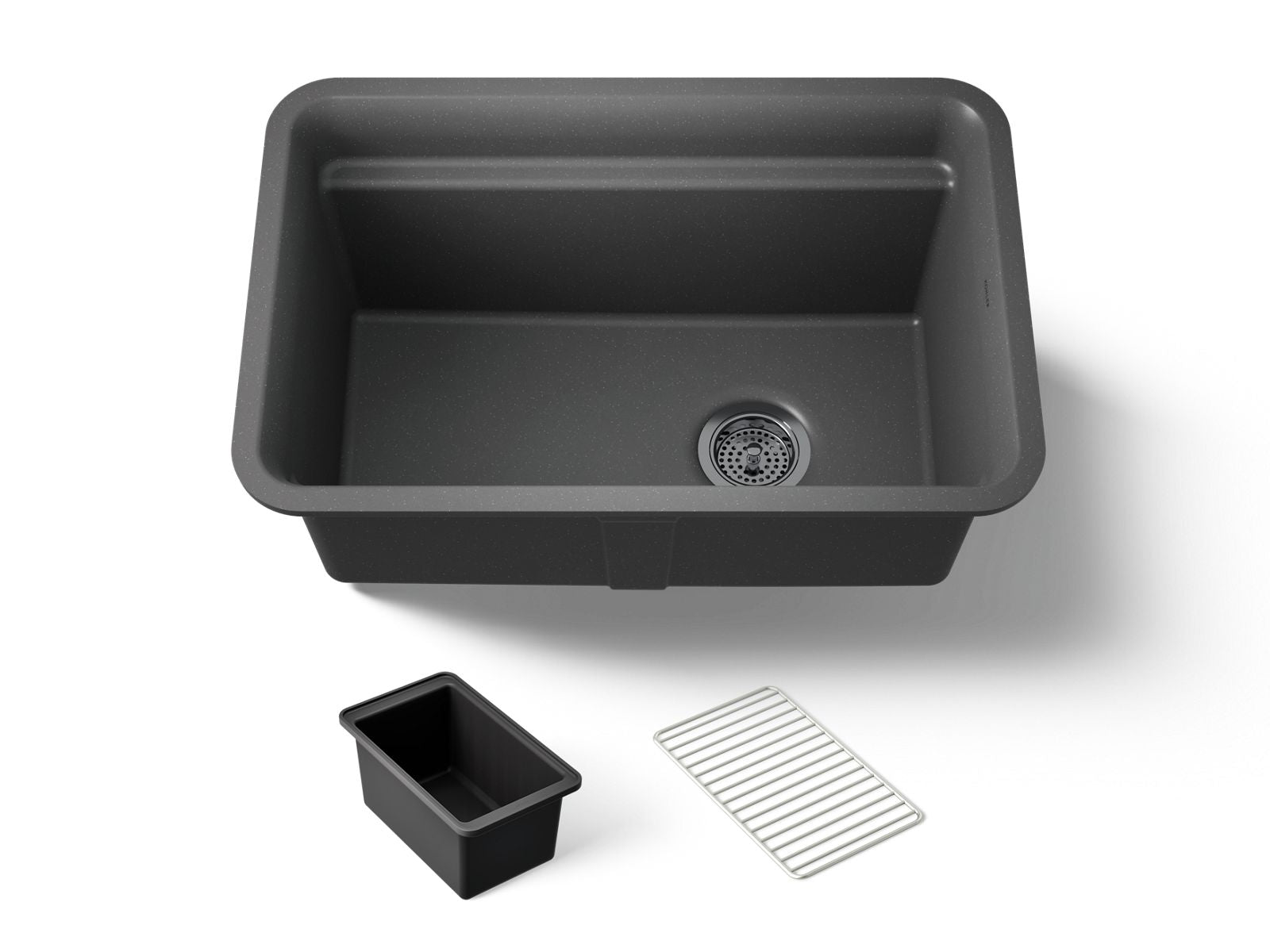 KOHLER K-27787-CM7 Cairn 27-1/2" Undermount Single-Bowl Utility Sink - Matte Graphite
