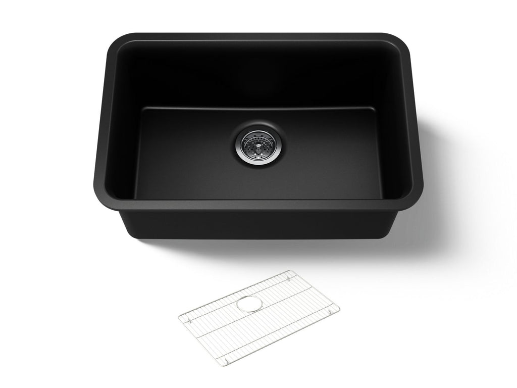 KOHLER K-28000-CM1 Cairn 27-1/2" Undermount Single-Bowl Kitchen Sink - Matte Black